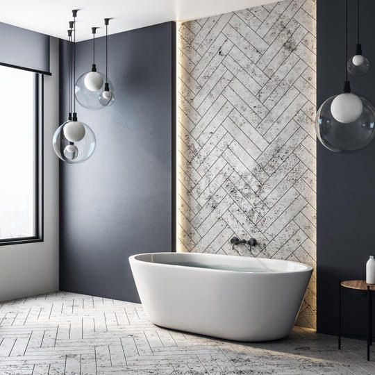 Slate Grey and White Bathroom